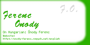 ferenc onody business card