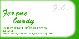 ferenc onody business card